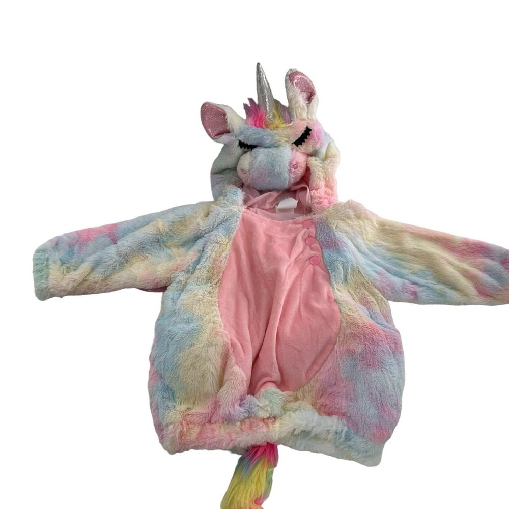 Target Unicorn‎ Halloween Bodysuit  Costume Rainbow 12-18 Months Faux Fur Baby